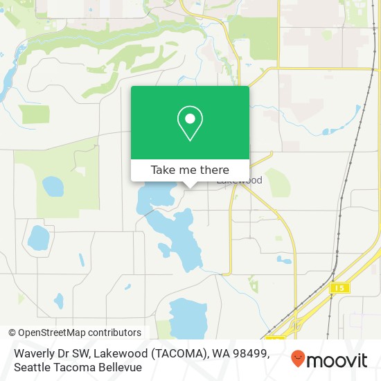 Waverly Dr SW, Lakewood (TACOMA), WA 98499 map