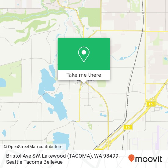 Mapa de Bristol Ave SW, Lakewood (TACOMA), WA 98499