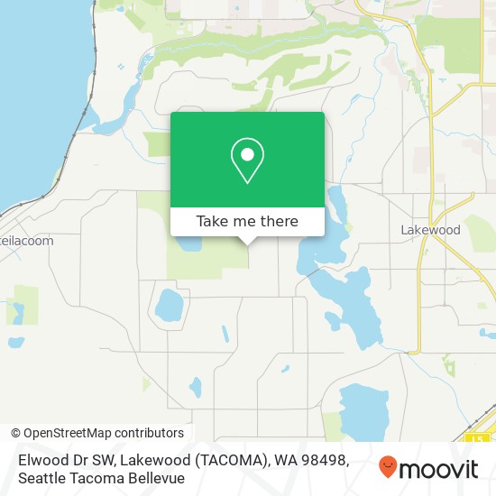 Elwood Dr SW, Lakewood (TACOMA), WA 98498 map