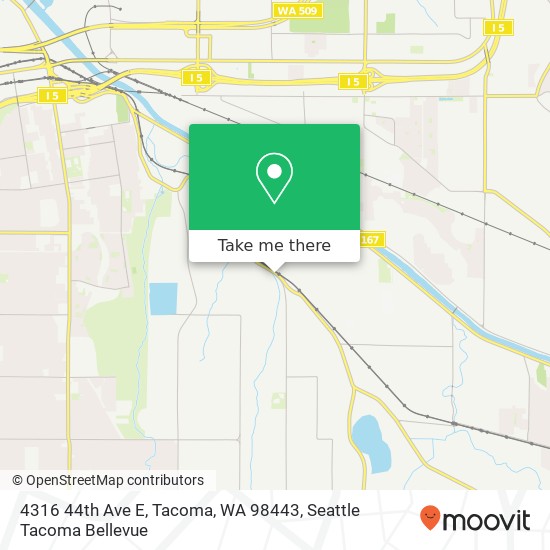 Mapa de 4316 44th Ave E, Tacoma, WA 98443