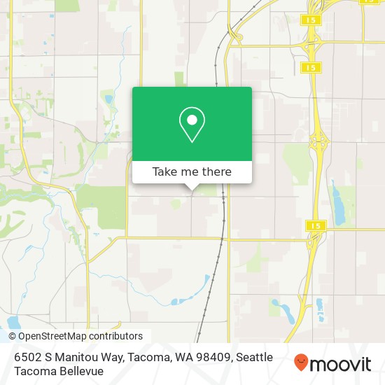 Mapa de 6502 S Manitou Way, Tacoma, WA 98409
