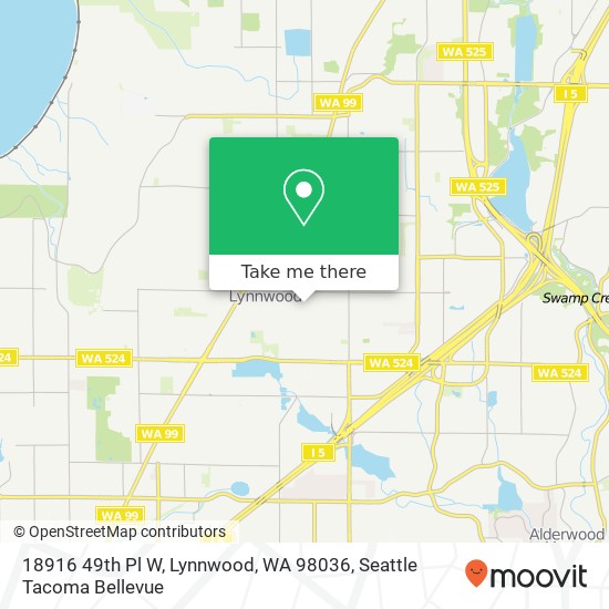 Mapa de 18916 49th Pl W, Lynnwood, WA 98036