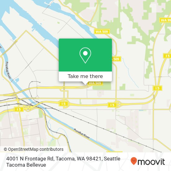 Mapa de 4001 N Frontage Rd, Tacoma, WA 98421
