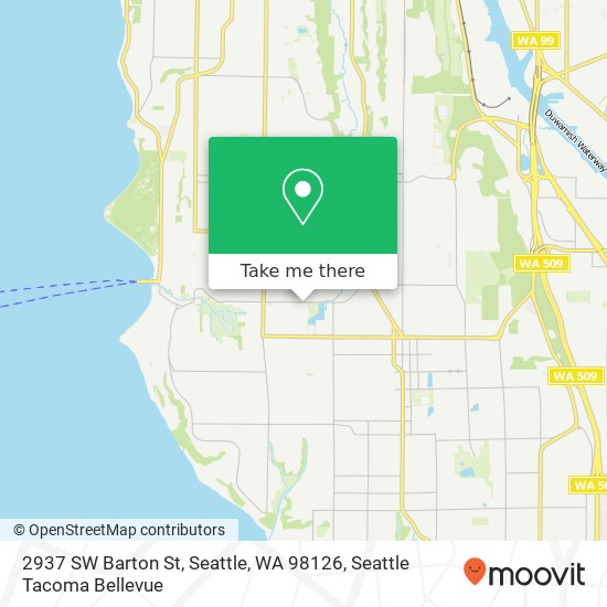 Mapa de 2937 SW Barton St, Seattle, WA 98126