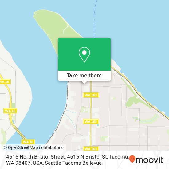 Mapa de 4515 North Bristol Street, 4515 N Bristol St, Tacoma, WA 98407, USA