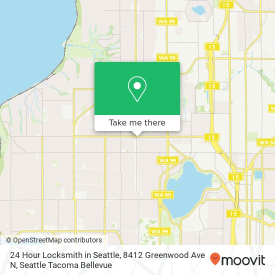 Mapa de 24 Hour Locksmith in Seattle, 8412 Greenwood Ave N