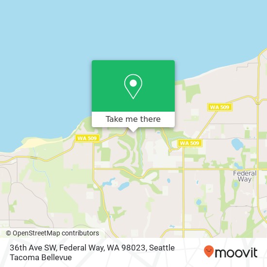 Mapa de 36th Ave SW, Federal Way, WA 98023