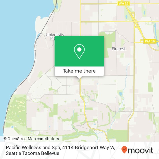 Mapa de Pacific Wellness and Spa, 4114 Bridgeport Way W