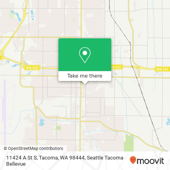 Mapa de 11424 A St S, Tacoma, WA 98444