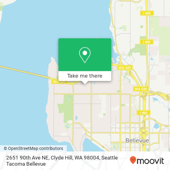 Mapa de 2651 90th Ave NE, Clyde Hill, WA 98004