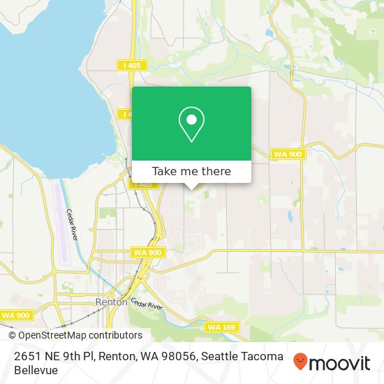 Mapa de 2651 NE 9th Pl, Renton, WA 98056