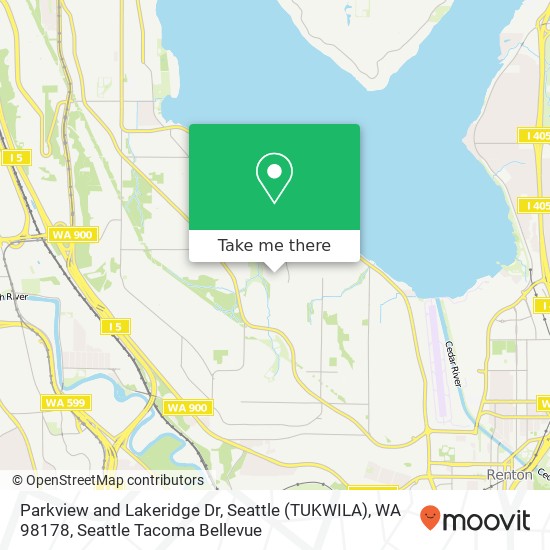 Mapa de Parkview and Lakeridge Dr, Seattle (TUKWILA), WA 98178