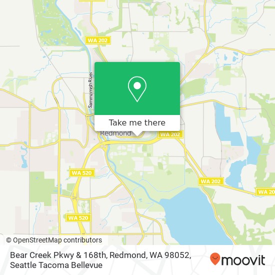 Mapa de Bear Creek Pkwy & 168th, Redmond, WA 98052