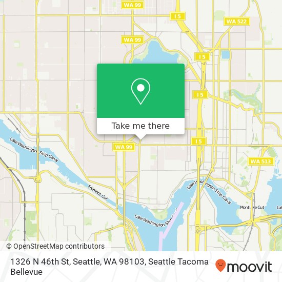 Mapa de 1326 N 46th St, Seattle, WA 98103