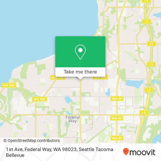 1st Ave, Federal Way, WA 98023 map