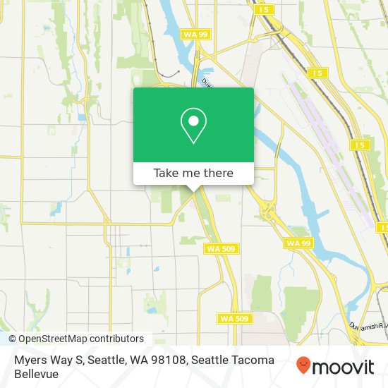 Mapa de Myers Way S, Seattle, WA 98108