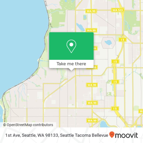 Mapa de 1st Ave, Seattle, WA 98133