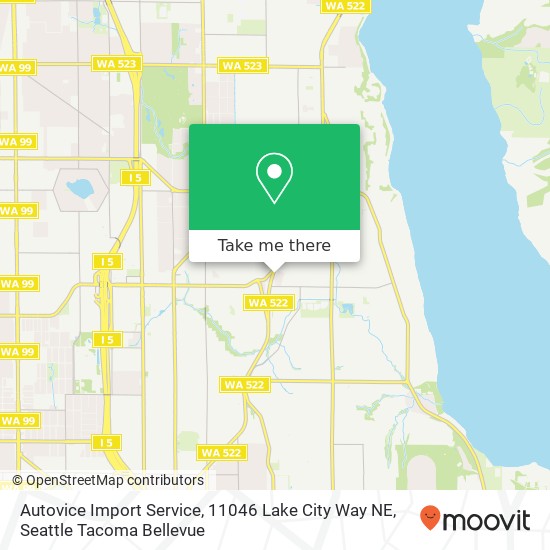Autovice Import Service, 11046 Lake City Way NE map