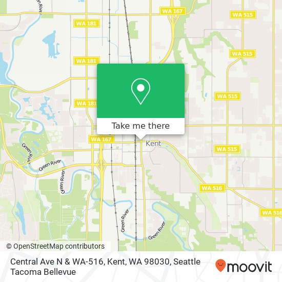 Central Ave N & WA-516, Kent, WA 98030 map