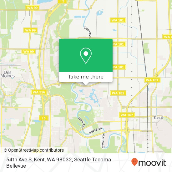 54th Ave S, Kent, WA 98032 map