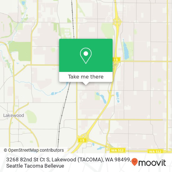 Mapa de 3268 82nd St Ct S, Lakewood (TACOMA), WA 98499