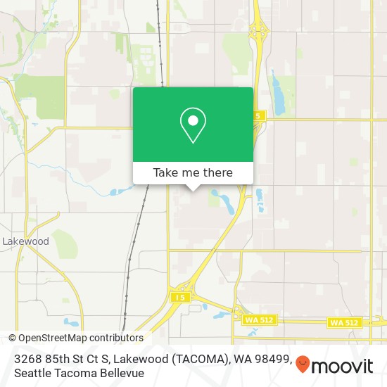 Mapa de 3268 85th St Ct S, Lakewood (TACOMA), WA 98499
