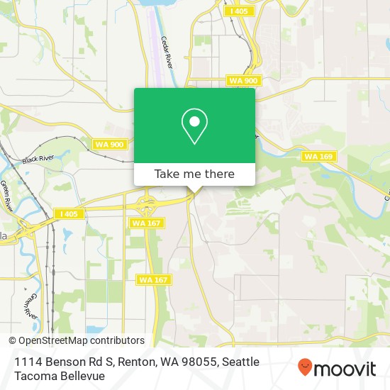 Mapa de 1114 Benson Rd S, Renton, WA 98055