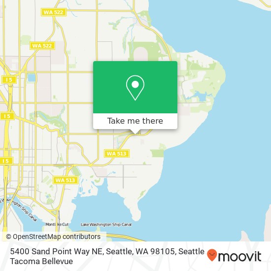 Mapa de 5400 Sand Point Way NE, Seattle, WA 98105