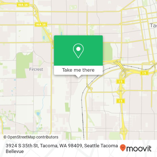 Mapa de 3924 S 35th St, Tacoma, WA 98409