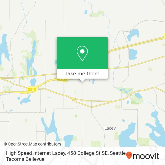 Mapa de High Speed Internet Lacey, 458 College St SE