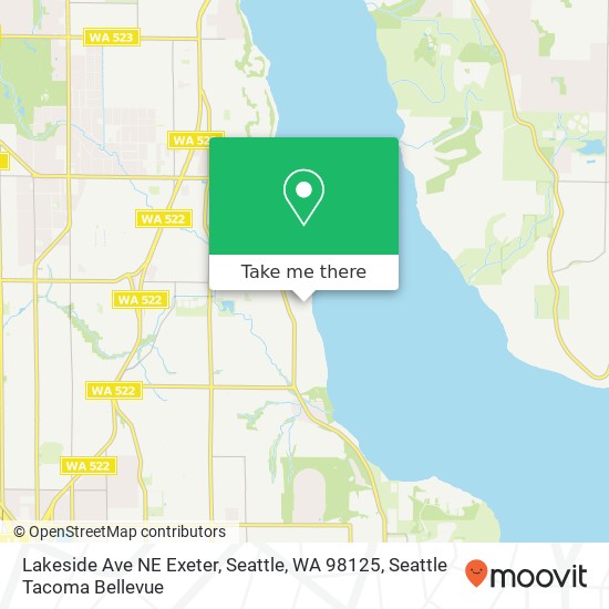 Mapa de Lakeside Ave NE Exeter, Seattle, WA 98125