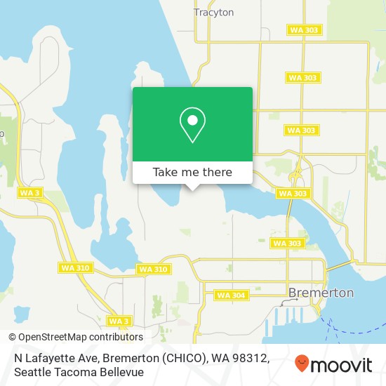 Mapa de N Lafayette Ave, Bremerton (CHICO), WA 98312