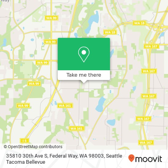 Mapa de 35810 30th Ave S, Federal Way, WA 98003