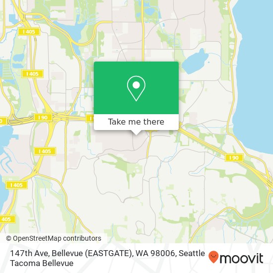 147th Ave, Bellevue (EASTGATE), WA 98006 map