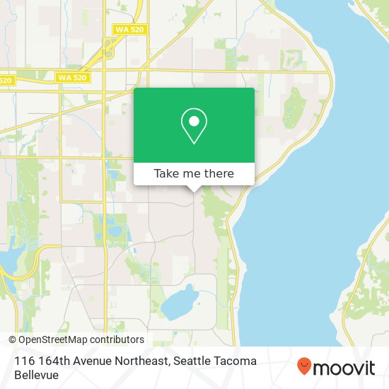 Mapa de 116 164th Avenue Northeast, 116 164th Ave NE, Bellevue, WA 98008, USA