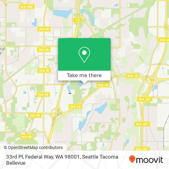 33rd Pl, Federal Way, WA 98001 map