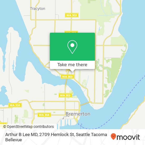 Arthur B Lee MD, 2709 Hemlock St map