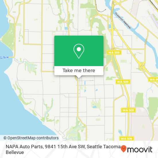 Mapa de NAPA Auto Parts, 9841 15th Ave SW