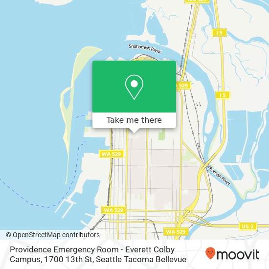 Mapa de Providence Emergency Room - Everett Colby Campus, 1700 13th St