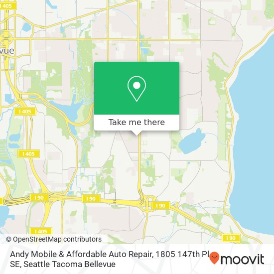 Mapa de Andy Mobile & Affordable Auto Repair, 1805 147th Pl SE