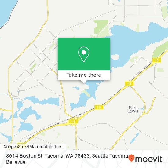 Mapa de 8614 Boston St, Tacoma, WA 98433