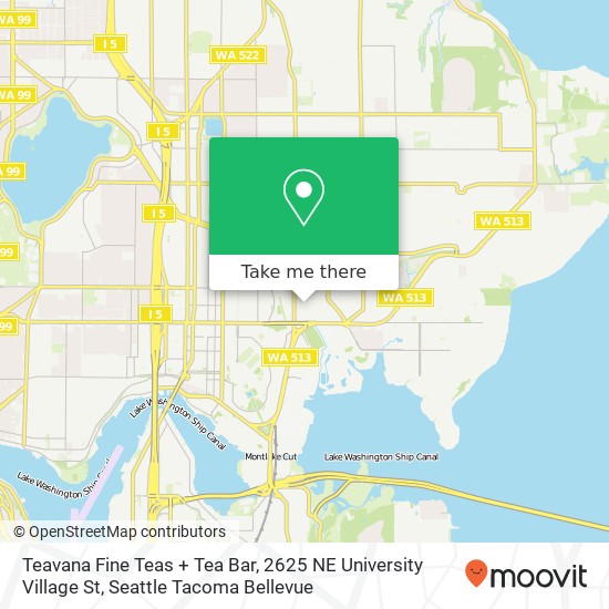 Mapa de Teavana Fine Teas + Tea Bar, 2625 NE University Village St
