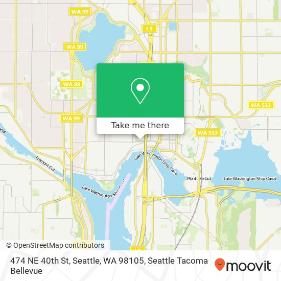 Mapa de 474 NE 40th St, Seattle, WA 98105