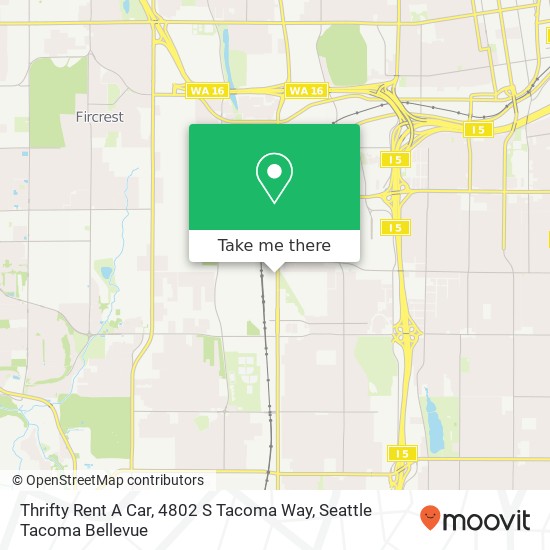 Mapa de Thrifty Rent A Car, 4802 S Tacoma Way