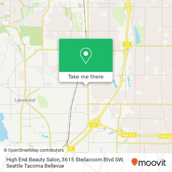 High End Beauty Salon, 3615 Steilacoom Blvd SW map