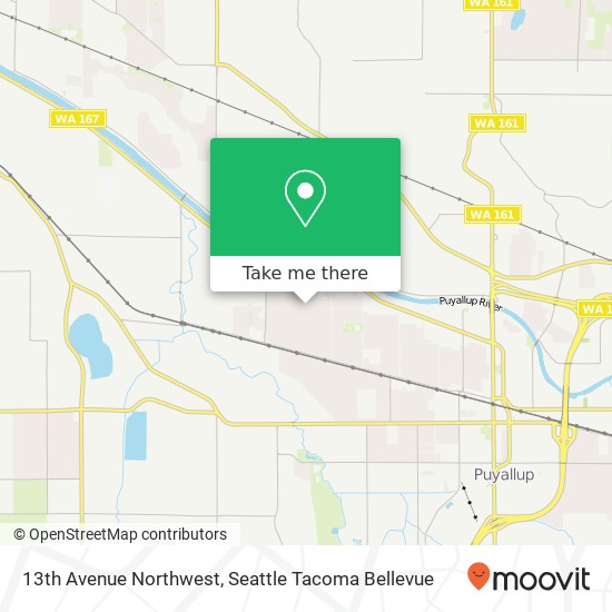 Mapa de 13th Avenue Northwest, 13th Ave NW, Puyallup, WA 98371, USA