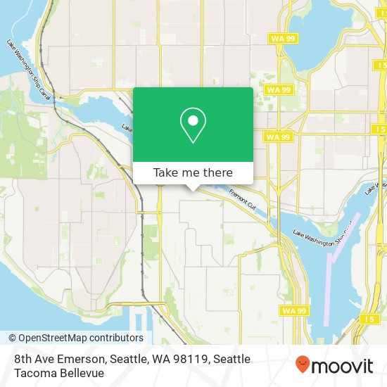 Mapa de 8th Ave Emerson, Seattle, WA 98119