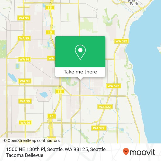 Mapa de 1500 NE 130th Pl, Seattle, WA 98125