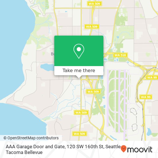 AAA Garage Door and Gate, 120 SW 160th St map