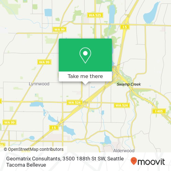 Mapa de Geomatrix Consultants, 3500 188th St SW